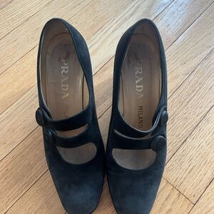 Prada Women's Black Suede Heels